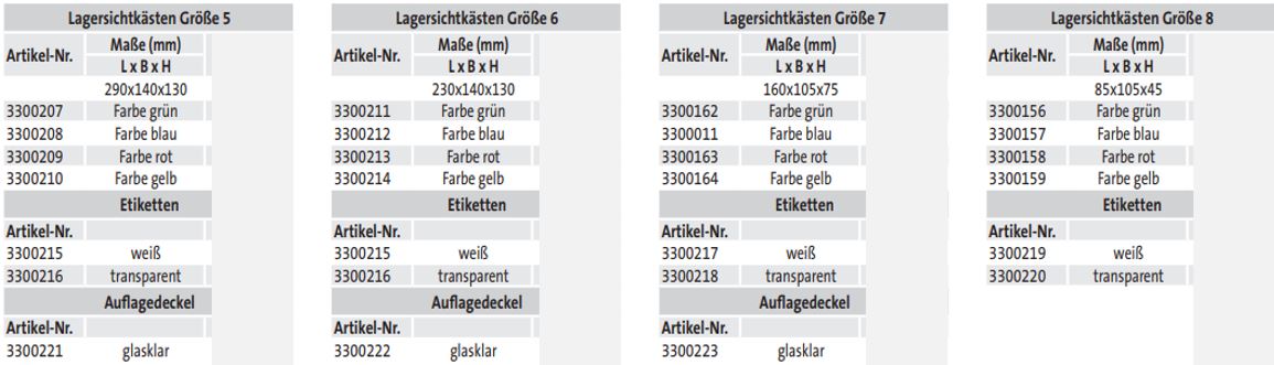 Lagersichtkästen Größe 6